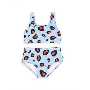 NEW CARLIJNQ girl's leopard bikini in blue